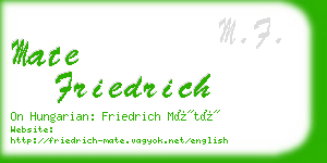 mate friedrich business card